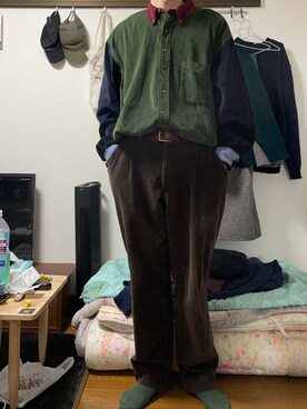 「Eddie Bauer（エディーバウアー）のアイテム（シャツ/ブラウス）」を使った、アクセルさん（メンズ・179cm）の冬コーディネート