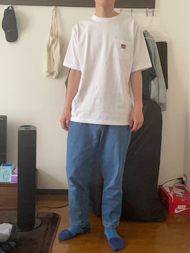 「BEN DAVIS（ベンデイビス）のアイテム（Tシャツ/カットソー）」を使った、アクセルさん（メンズ・179cm）の春コーディネート