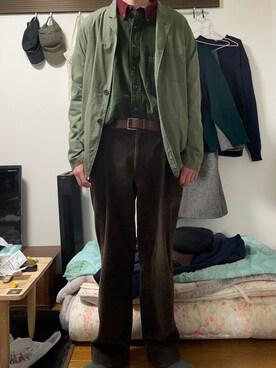 「Eddie Bauer（エディーバウアー）のアイテム（シャツ/ブラウス）」を使った、アクセルさん（メンズ・179cm）の冬コーディネート