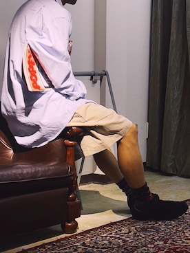 「アイテム（チノパンツ）」を使った、-age.-さん（メンズ・166cm）の夏コーディネート
