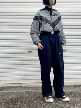 「タックイン」｜「アイテム（ナイロンジャケット）」を使った、マリコスさん（レディース・154cm）の秋コーディネート