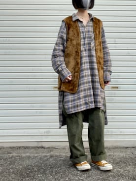 「Barbour（バブアー）のアイテム（ベスト）」を使った、マリコスさん（レディース・154cm）の秋コーディネート