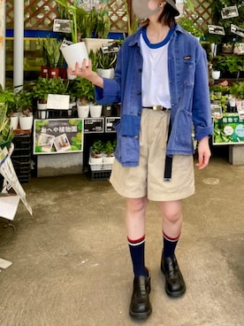 「FRED PERRY（フレッドペリー）のアイテム（ソックス/靴下）」を使った、マリコスさん（レディース・154cm）の夏コーディネート