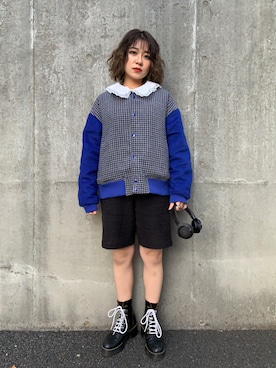 「ヘッドホン」｜「アイテム（スタジャン）」を使った、YUKI☺︎  #155さん（レディース・154cm）の夏コーディネート