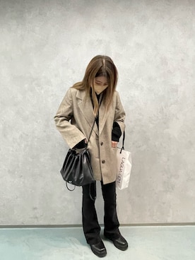「MOUSSY（マウジー）のアイテム（テーラードジャケット）」を使った、meguuuさん（レディース・156cm）の秋コーディネート
