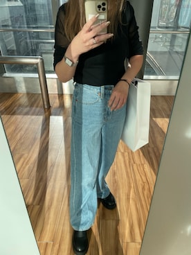 「LAGUA GEM（ラグアジェム）のアイテム（Tシャツ/カットソー）」を使った、meguuuさん（レディース・156cm）の秋コーディネート