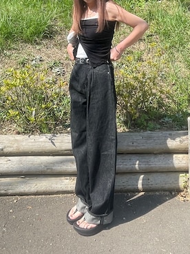 「MOUSSY（マウジー）のアイテム」を使った、meguuuさん（レディース・156cm）の夏コーディネート