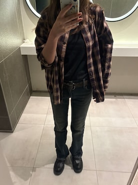 「SLY（スライ）のアイテム（トップス）」を使った、meguuuさん（レディース・156cm）の秋コーディネート
