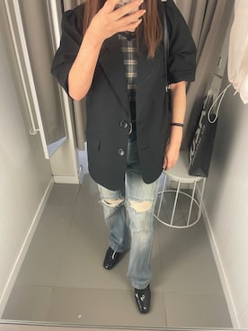 「MOUSSY（マウジー）のアイテム（ジャケット/アウター）」を使った、meguuuさん（レディース・156cm）の夏コーディネート