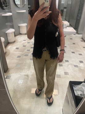「OOFOS（ウーフォス）のアイテム」を使った、meguuuさん（レディース・156cm）の夏コーディネート