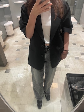 「MOUSSY（マウジー）のアイテム（ジャケット/アウター）」を使った、meguuuさん（レディース・156cm）の春コーディネート