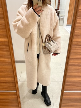 「SHEL’TTER（シェルター）のアイテム」を使った、meguuuさん（レディース・156cm）の冬コーディネート