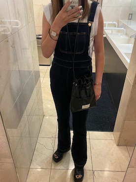 「SLY（スライ）のアイテム（オールインワン・サロペット）」を使った、meguuuさん（レディース・156cm）の夏コーディネート