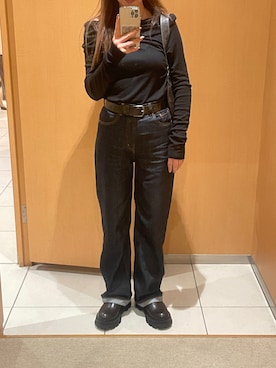「MOUSSY（マウジー）のアイテム（Tシャツ/カットソー）」を使った、meguuuさん（レディース・156cm）の秋コーディネート