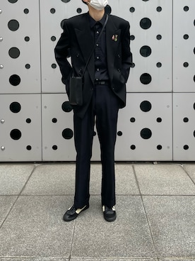 「Saint Laurent（サンローラン）のアイテム（シューズ）」を使った、Tayuさん（メンズ・165cm）の冬コーディネート