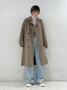 「JUNRED（ジュンレッド）のアイテム（トレンチコート）」を使った、shioriさん（レディース・164cm）の秋コーディネート