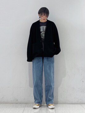 「re_k by JUNRED（レクバイジュンレッド）のアイテム（スウェット）」を使った、shioriさん（レディース・164cm）の冬コーディネート