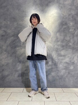 「JUNRED（ジュンレッド）のアイテム（ダウンジャケット/コート）」を使った、shioriさん（レディース・164cm）の冬コーディネート