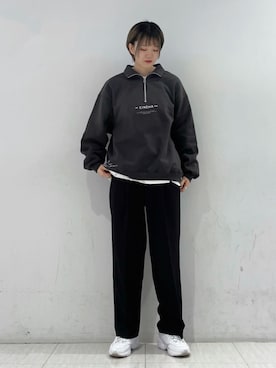 「JUNRED（ジュンレッド）のアイテム（スウェット）」を使った、shioriさん（レディース・164cm）の冬コーディネート