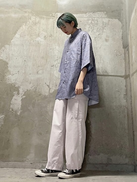 「JUNRED（ジュンレッド）のアイテム（トップス）」を使った、shioriさん（レディース・164cm）の夏コーディネート