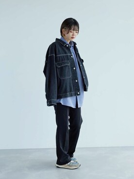 「JUNRED（ジュンレッド）のアイテム（デニムジャケット）」を使った、shioriさん（レディース・164cm）の秋コーディネート