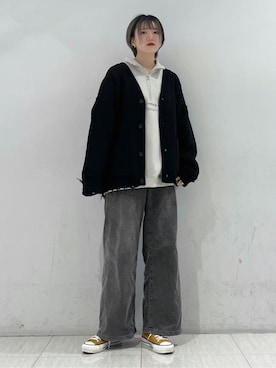 「JUNRED（ジュンレッド）のアイテム（スウェット）」を使った、shioriさん（レディース・164cm）の秋コーディネート