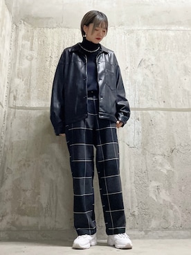 「JUNRED（ジュンレッド）のアイテム（ブルゾン）」を使った、shioriさん（レディース・164cm）の秋コーディネート