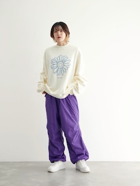 「re_k by JUNRED（レクバイジュンレッド）のアイテム（スウェット）」を使った、shioriさん（レディース・164cm）の秋コーディネート