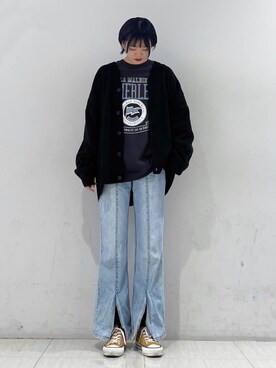 「JUNRED（ジュンレッド）のアイテム（スウェット）」を使った、shioriさん（レディース・164cm）の冬コーディネート