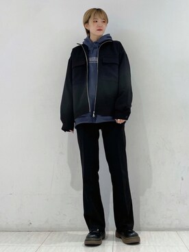 「JUNRED（ジュンレッド）のアイテム（パーカー）」を使った、shioriさん（レディース・164cm）の秋コーディネート