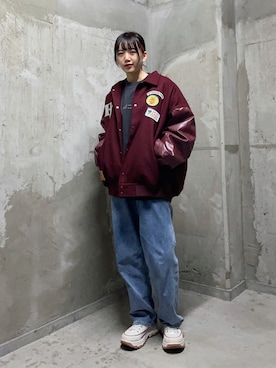 「JUNRED（ジュンレッド）のアイテム（スウェット）」を使った、shioriさん（レディース・164cm）の冬コーディネート