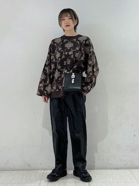 「JUNRED（ジュンレッド）のアイテム（パンツ）」を使った、shioriさん（レディース・164cm）の秋コーディネート