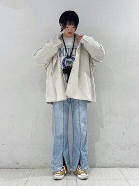 「JUNRED（ジュンレッド）のアイテム（スウェット）」を使った、shioriさん（レディース・164cm）の冬コーディネート