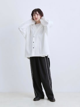 「JUNRED（ジュンレッド）のアイテム（その他アウター）」を使った、shioriさん（レディース・164cm）の春コーディネート