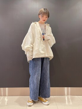 「JUNRED（ジュンレッド）のアイテム（ブルゾン）」を使った、shioriさん（レディース・164cm）の春コーディネート