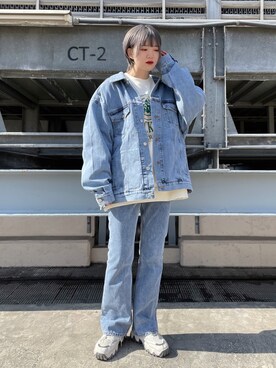 「re_k by JUNRED（レクバイジュンレッド）のアイテム（スウェット）」を使った、shioriさん（レディース・164cm）の冬コーディネート