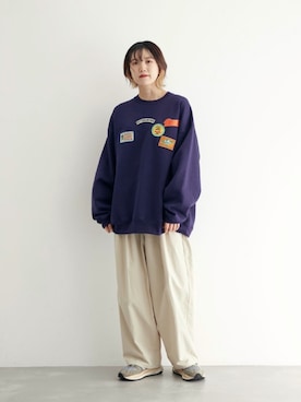 「re_k by JUNRED（レクバイジュンレッド）のアイテム（スウェット）」を使った、shioriさん（レディース・164cm）の秋コーディネート