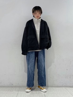 「JUNRED（ジュンレッド）のアイテム（スウェット）」を使った、shioriさん（レディース・164cm）の冬コーディネート