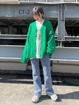 「re_k by JUNRED（レクバイジュンレッド）のアイテム（スウェット）」を使った、shioriさん（レディース・164cm）の冬コーディネート