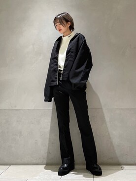 「re_k by JUNRED（レクバイジュンレッド）のアイテム（ブルゾン）」を使った、shioriさん（レディース・164cm）の秋コーディネート
