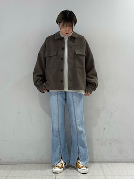 「JUNRED（ジュンレッド）のアイテム（ブルゾン）」を使った、shioriさん（レディース・164cm）の秋コーディネート
