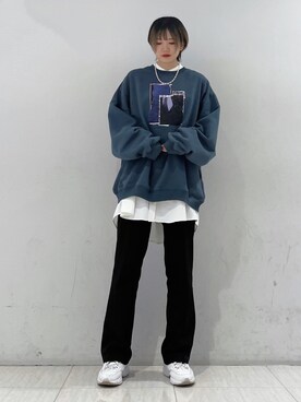 「JUNRED（ジュンレッド）のアイテム（スウェット）」を使った、shioriさん（レディース・164cm）の冬コーディネート