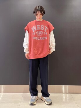 「re_k by JUNRED（レクバイジュンレッド）のアイテム（ベスト）」を使った、shioriさん（レディース・164cm）の春コーディネート