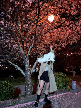 「UNIQLO（ユニクロ）のアイテム（トレンチコート）」を使った、あさん（レディース・158cm）の春コーディネート