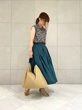 「Te chichi（テチチ）のTストラップサンダル（サンダル）」を使った、miho.kさん（レディース・158cm）の夏コーディネート