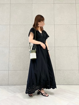 「スカラップ」｜「アイテム（ワンピース/ドレス）」を使った、miho.kさん（レディース・158cm）の夏コーディネート