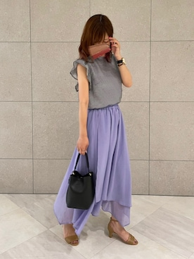 「チドリ柄」｜「アイテム（スカート）」を使った、miho.kさん（レディース・158cm）の夏コーディネート