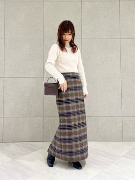 「チェック柄に恋してる」｜「アイテム（ブーツ）」を使った、miho.kさん（レディース・158cm）の秋コーディネート