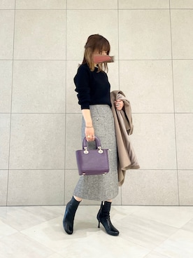 「Te chichi（テチチ）のアイテム（チェスターコート）」を使った、miho.kさん（レディース・158cm）の冬コーディネート