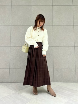 「グレンチェック」｜「アイテム（ブーツ）」を使った、miho.kさん（レディース・158cm）の秋コーディネート